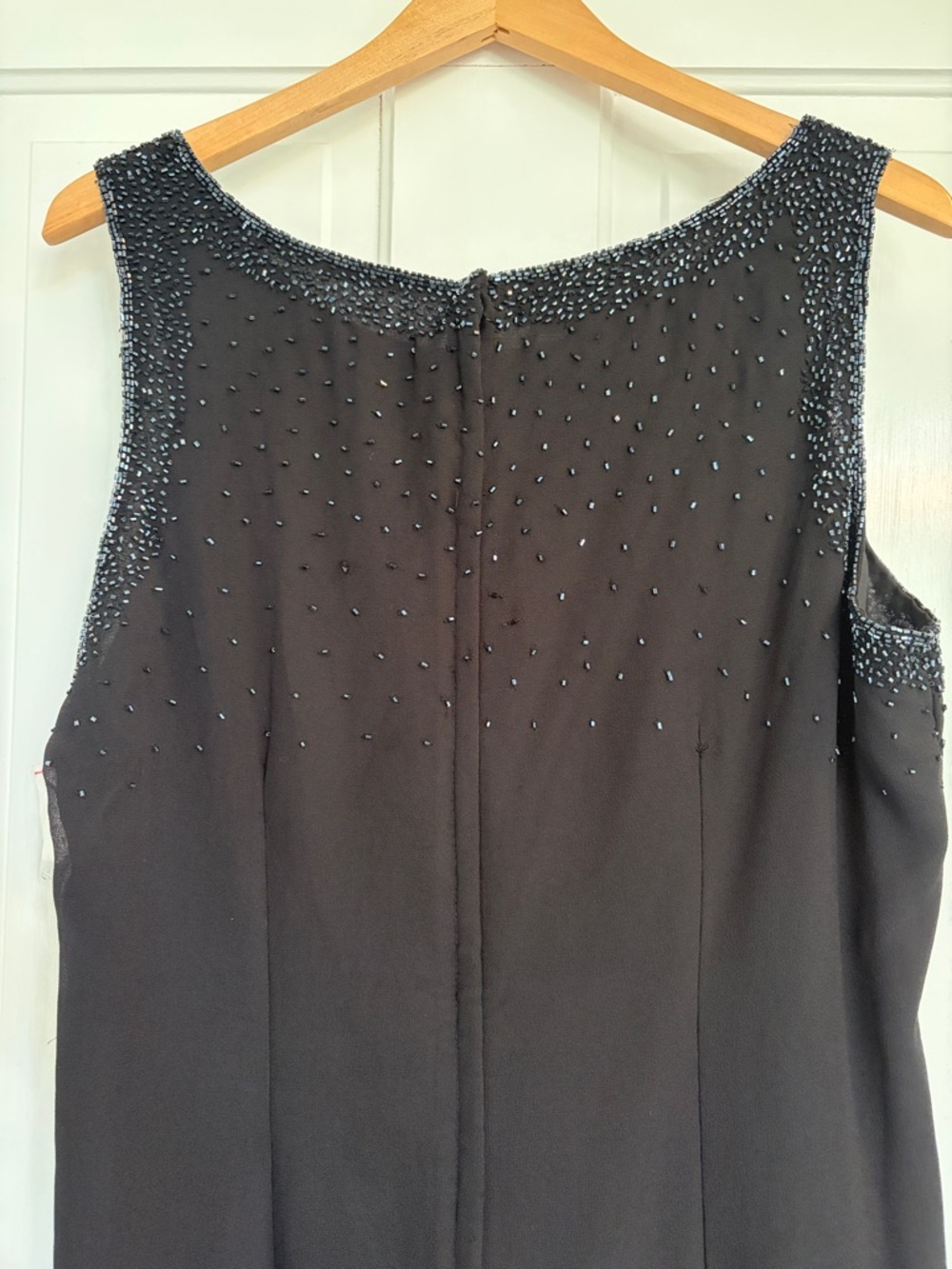 J Kara Black Beaded Long Dress/Jacket with Sheer Sleeves Sz 16 Wedding/ Mother - Picture 14 of 15